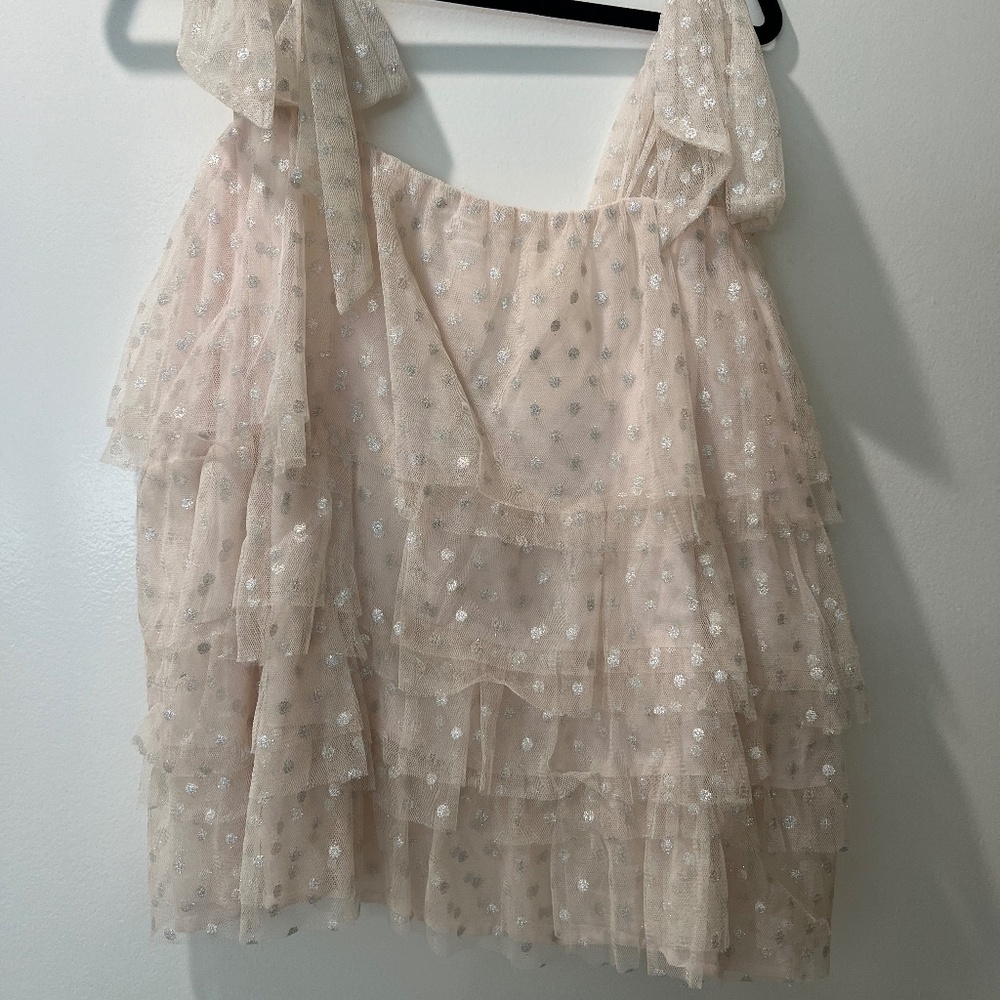 Anthropologie Maeve Polka Tie Top 1X